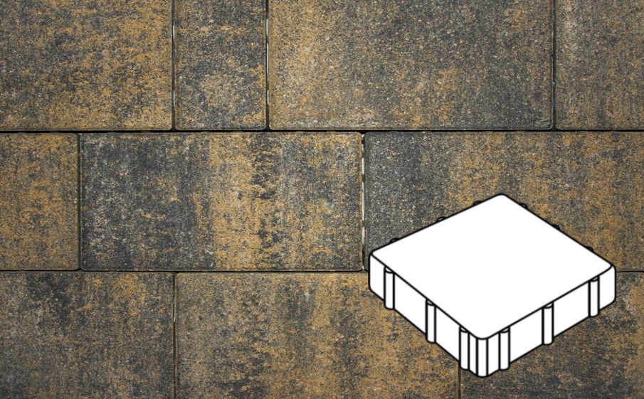 Плитка тротуарная Готика Natur, Квадрат А.3.К.5, Лимончелло, 300*300*50 мм