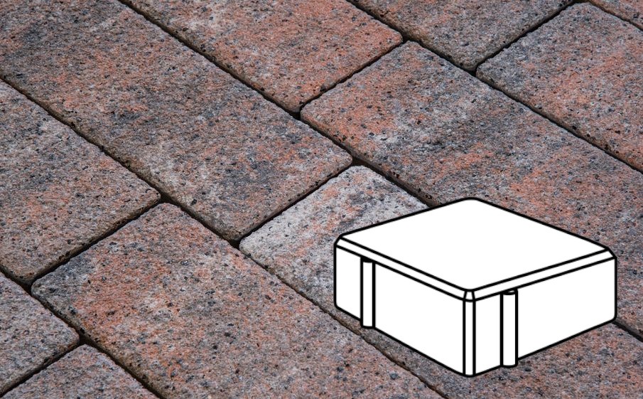 Плитка тротуарная Готика Natur FERRO, Квадрат В.1.К.10/Г.1.К.10, Альпин, 100*100*100 мм