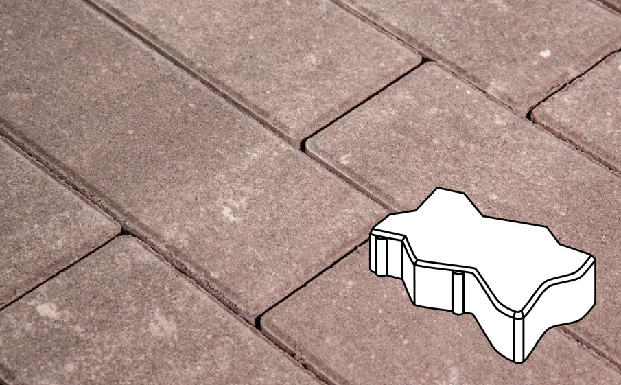 Плитка тротуарная Готика Natur, Волна/Зигзаг/Уни В.2.Ф.10/Г.2.Ф.10, Какао, 225*112,5*100 мм