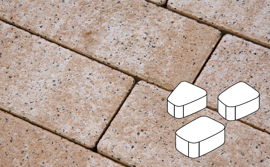 Плитка тротуарная Готика Natur FERRO, Веер Б.1.Фсм.6, Оливковый, комплект 3 шт, толщина 60 мм