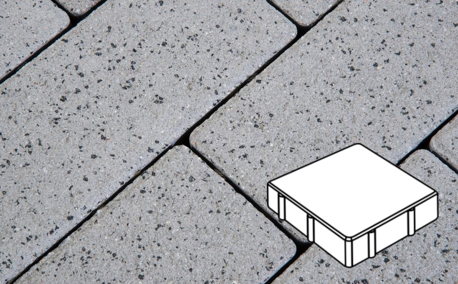 Плитка тротуарная Готика Granite FERRO, Квадрат Б.1.К.6, Белла Уайт 150*150*60 мм